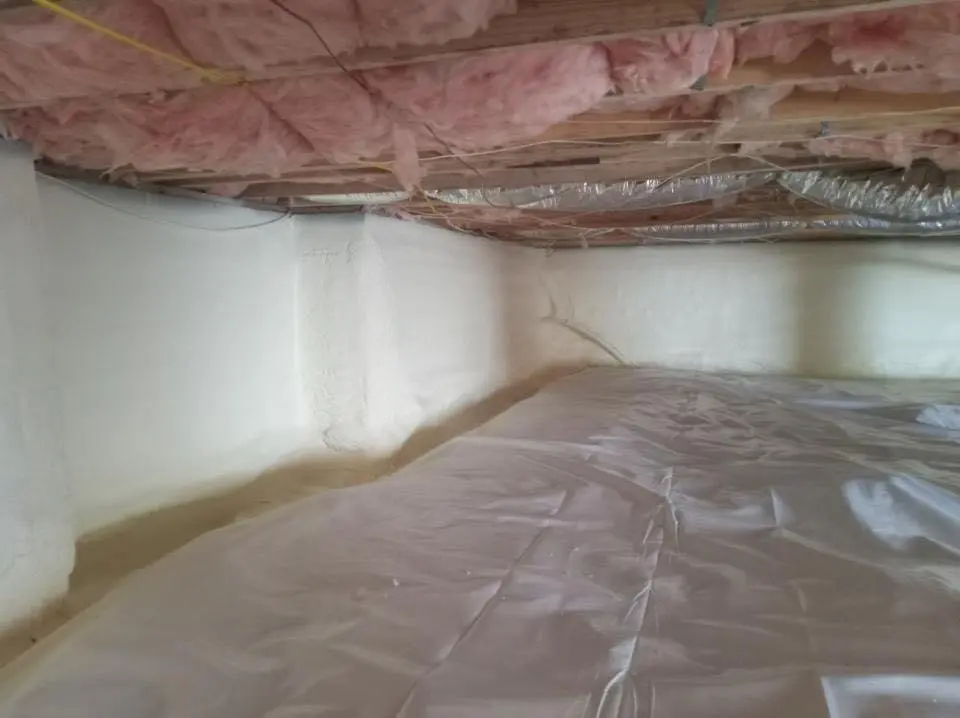 Crawl space encapsulation with closed-cell spray foam for Attic Insulation in South Union